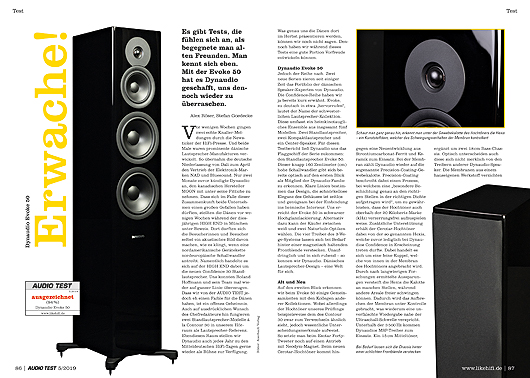 AUDIO TEST 05/19 - Test Dynaudio Evoke 50 Standlautsprecher Speaker Lautsprecher Review