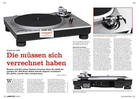 AUDIO TEST 05/19 - Test Technics SL-1500C Plattenspieler Review Turntable