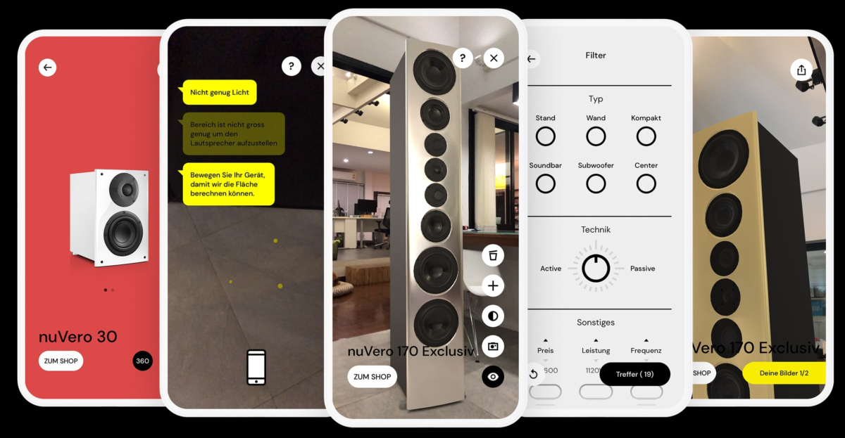 Nubert App nuReality AR Augmented Reality Smartphone Lautsprecher