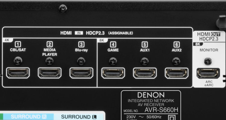 Denon AVR-S760H und AVR-S660H HDMI 8K-Anschlüsse  AV-Receiver
