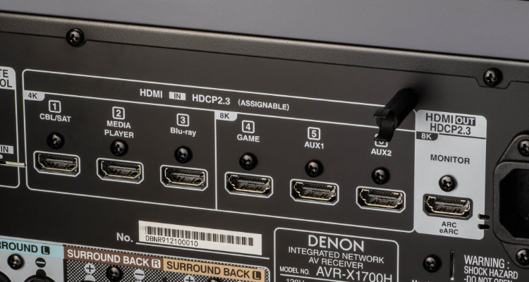 HDMI-Eingänge des AV-Receiver Denon AVR X1700H