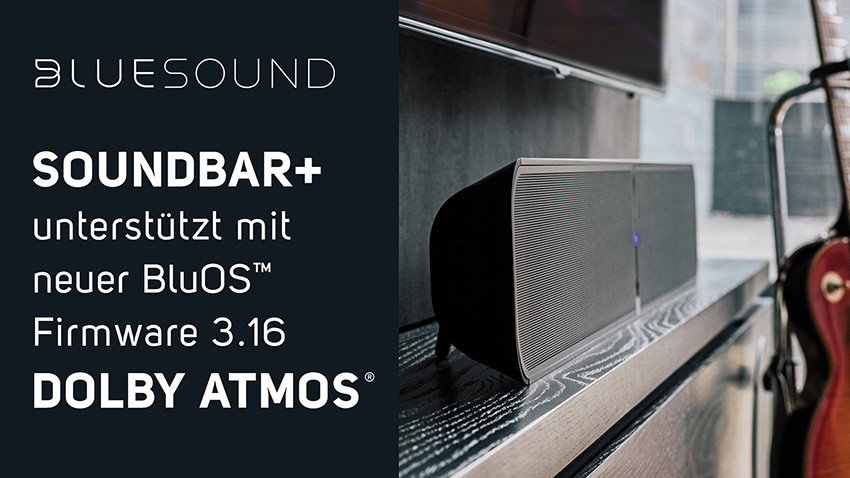 Bluesound Pulse Soundbar+ BluOs Update Firmware Dolby Atmos