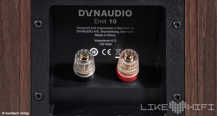 Dynaudio Emit 10 Anschlüsse  Regallautsprecher Speaker Box Test Review