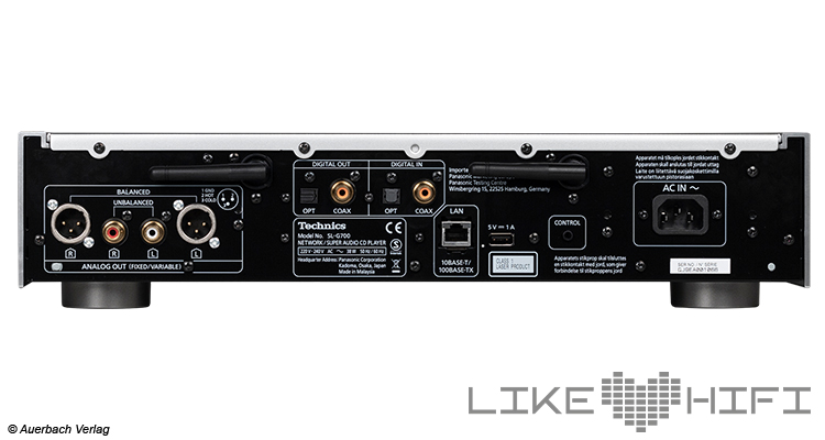 Technics SL-G700 Rueckansicht SACD & Netzwerkplayer der Grand Class Test Review