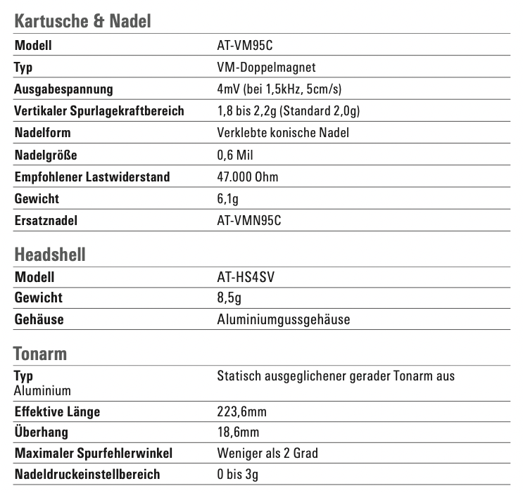 Audio-Technica AT-LPW30BK-Kartusche und Nadel