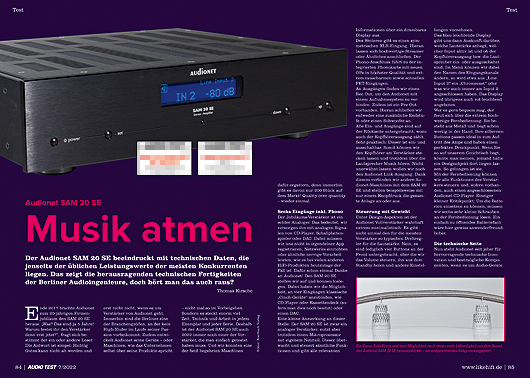 AUDIO TEST Ausgabe 07 2022 Magazin HiFi Heft Verstärker Amplifier Test Review Oktober Audionet