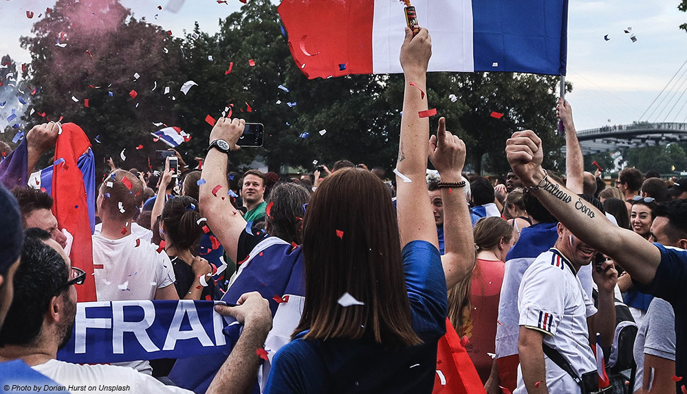 Fussball Fans Frankreich Flaggen