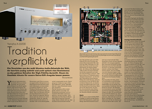 AUDIO TEST Ausgabe 08 2022 Magazin HiFi Heft Verstärker Amplifier Test Review November Yamaha