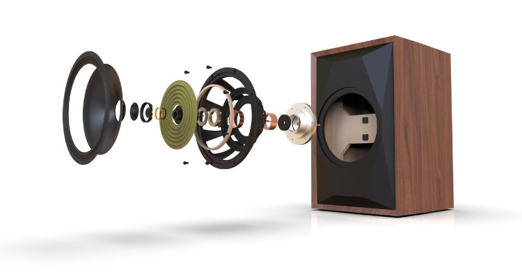 ​MoFi Electronics: SourcePoint 10 Lautsprecher Der 10 Zoll Treiber in der Explosionsgrafik