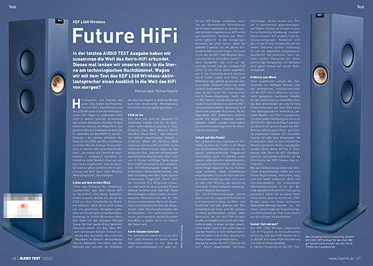 AUDIO TEST Ausgabe 01 2023 Magazin HiFi Heft Lautsprecher KEF LS60 Heimkino HiFi Test Review
