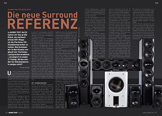 AUDIO TEST Ausgabe 01 2023 Magazin HiFi Heft Lautsprecher Perlisten Audio Heimkino HiFi Test Review