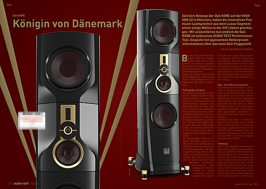 AUDIO TEST Ausgabe 01 2023 Magazin HiFi Heft Lautsprecher Dali Kore HiFi Test Review