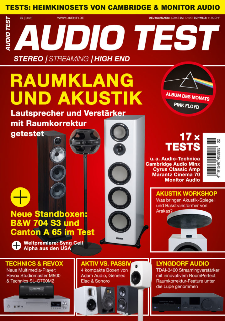 AUDIO TEST Ausgabe 02 2023 HiFi Review Magazin Heft Kaufen Shop bestellen Abo E-Paper digital Akustik Raumklang Auerbach Verlag Februar Titelbild Cover