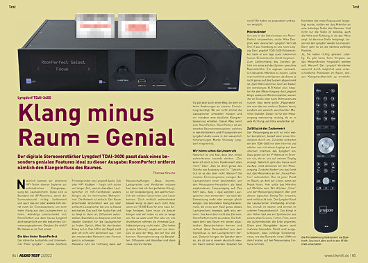 AUDIO TEST Ausgabe 02 2023 Magazin HiFi Heft Verstärker Lyngdorf TDAI-3400 Review HiFi