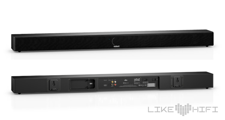 Die neue schmale Nubert Soundbar nuPro AS-2500 kommt recht dezent daher. Es gibt das Modell in schwarz und weiß zu kaufen. Die Breite beträgt 105 cm. (Bild: Nubert)