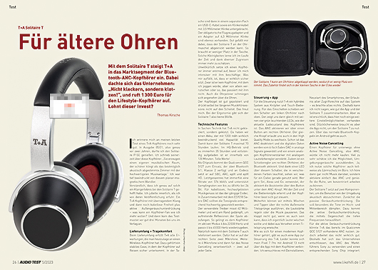 AUDIO TEST Ausgabe 05 2023 Magazin T+A Solitaire T Kopfhörer Headphones