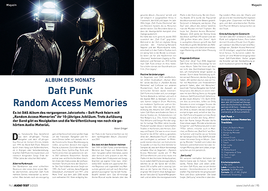Daft Punk Album Monats AUDIO TEST Ausgabe 05 2023 Magazin 
