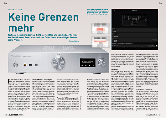 AUDIO TEST Ausgabe 06 2023 Magazin Technics Streamer Amp