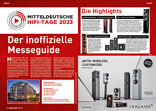 AUDIO TEST Ausgabe 07 2023 Magazin MDHT HiFi Tage Leipzig Preview
