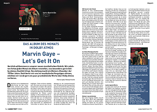 AUDIO TEST Ausgabe 07 2023 Magazin Album des Monats Marvin Gaye