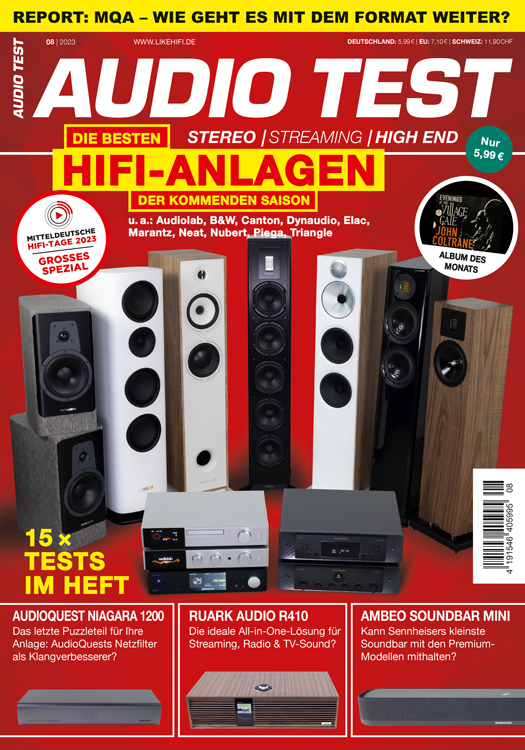 AUDIO TEST Ausgabe 08 2023 Titelbild Cover Magazin HiFi Anlagen