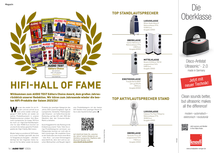 AUDIO TEST Ausgabe 01 2024 Magazin HiFi 
