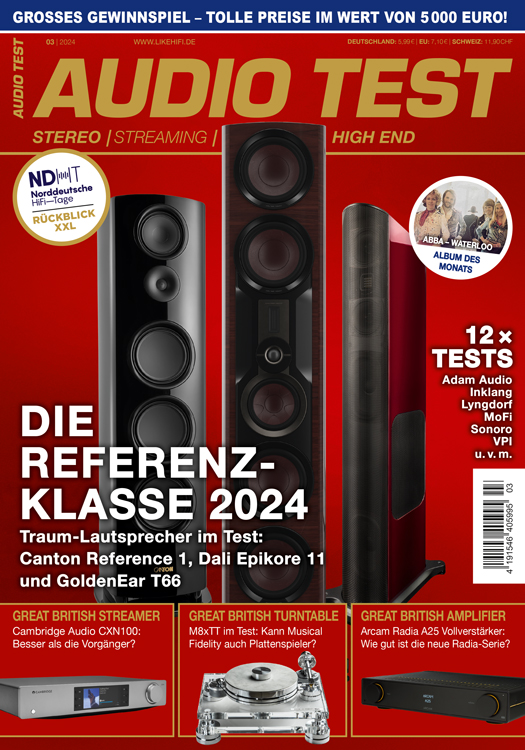 AUDIO TEST Ausgabe 03 2024 Titelbild Cover Magazin HiFi Lautsprecher High End 