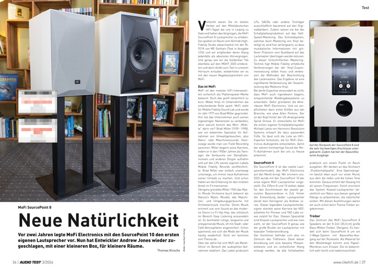 AUDIO TEST Ausgabe 03 2024 Magazin Lautsprecher MoFi SourcePoint 8