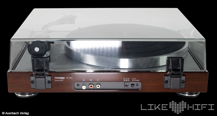 Rückansicht des Thorens TD 403 DD.