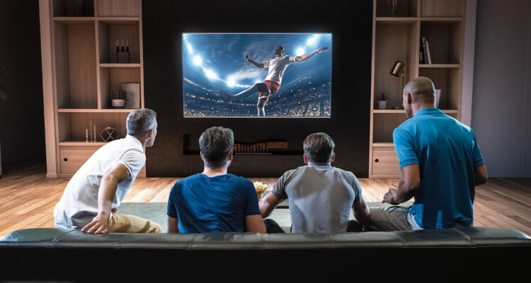Wohnzimmer Fernseher Fußball