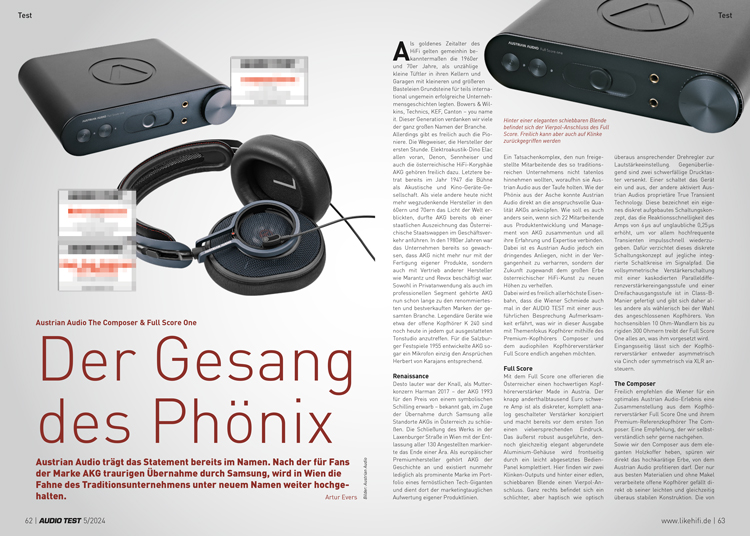 AUDIO TEST Ausgabe 05 2024 Magazin Kopfhörer Austrian Audio
