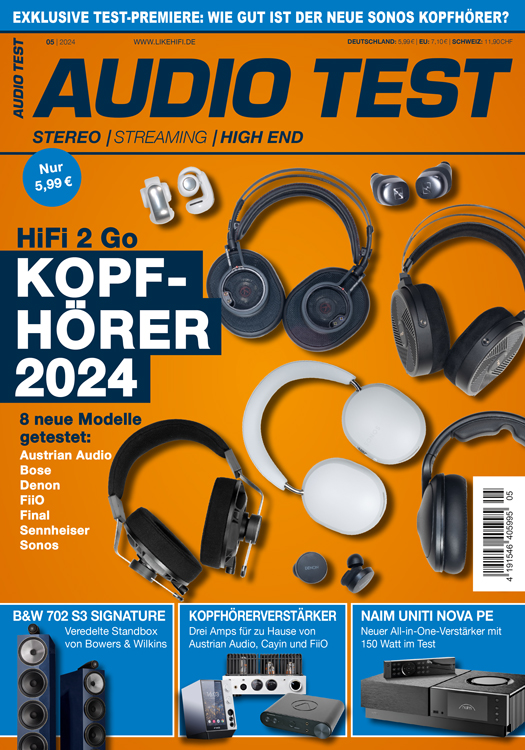 AUDIO TEST Ausgabe 05 2024 Titelbild Cover Magazin HiFi Kopfhörer High End 