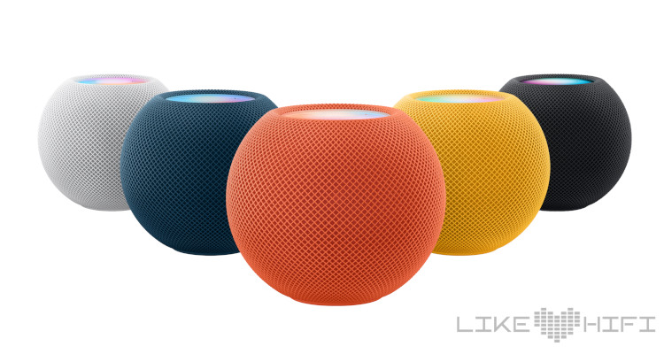 Zusätzlich zu Mitternacht ist der Apple HomePod mini in den Farben Weiß, Blau, Orange und Gelb erhältlich. 