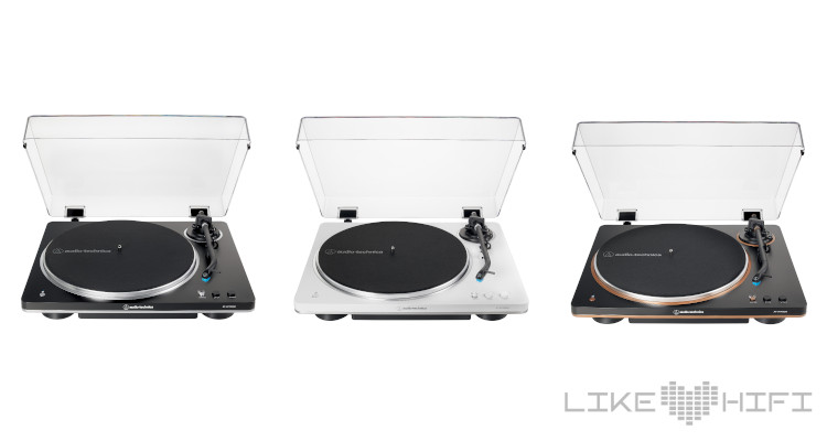  Audio-Technica AT-LP70xBT ist erhältlich in Schwarz-Silber, Schwarz-Bronze und Weiß-Silber.