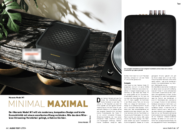 AUDIO TEST Ausgabe 06 2024 Magazin Marantz M1 Verstärker Amp