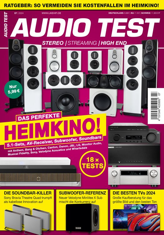 Audio Test Magazin 07 2024 September High End HiFi Cover Lautsprecher Titelbild Heimkino