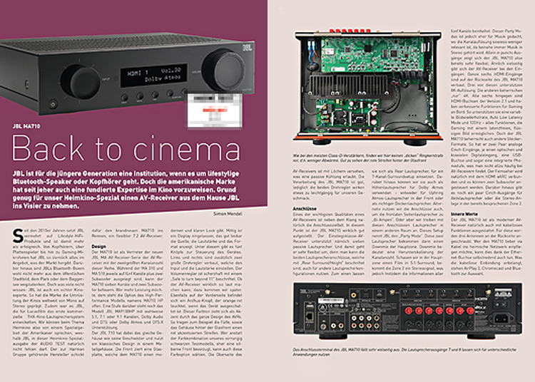 AUDIO TEST Ausgabe 07 2024 Magazin JBL MA710 AVR