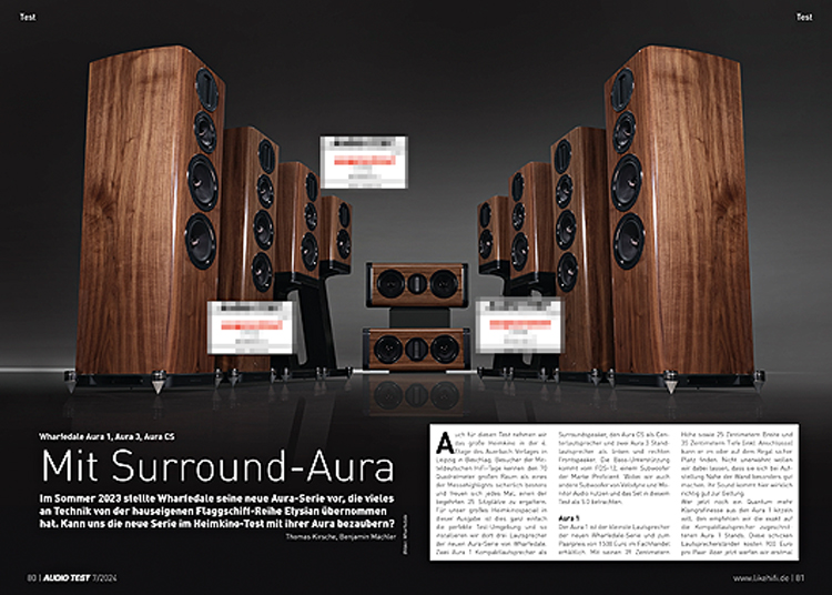 AUDIO TEST Ausgabe 07 2024 Magazin Wharfedale Aura 5.1 Set