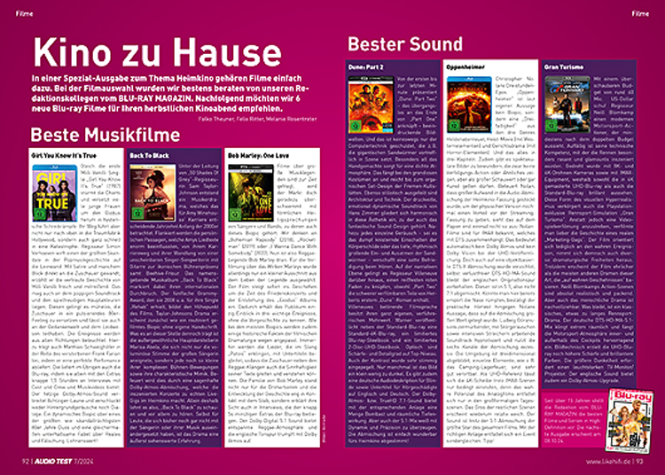AUDIO TEST Ausgabe 07 2024 Blu-rays filme