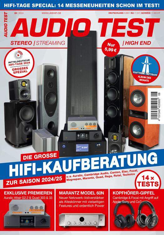 Audio Test Magazin 08 2024 Oktober November High End HiFi Cover Lautsprecher Titelbild