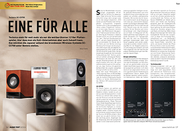 AUDIO TEST Ausgabe 08 2024 Magazin Technics SC-CX700
