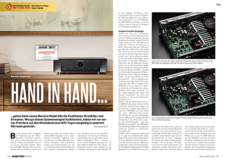 AUDIO TEST Ausgabe 08 2024 Magazin Marantz Model 60n