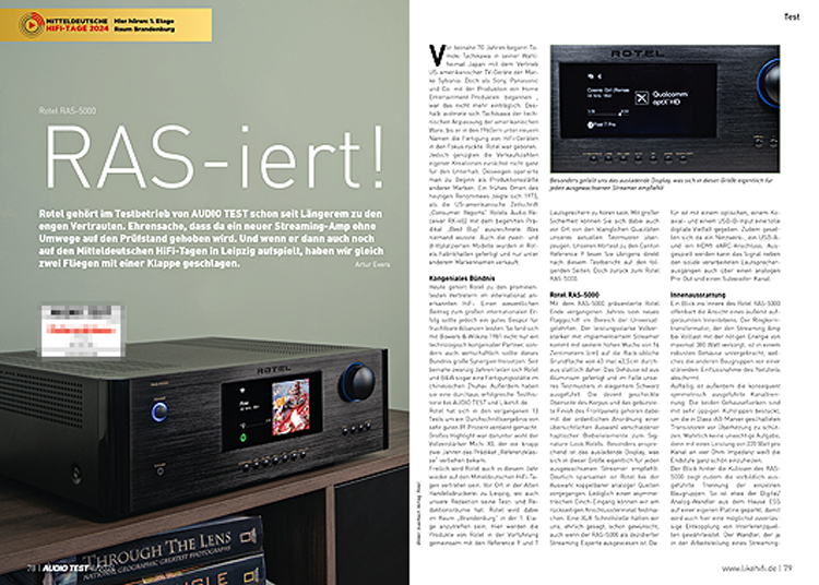 AUDIO TEST Ausgabe 08 2024 Magazin Rotel RAS-5000