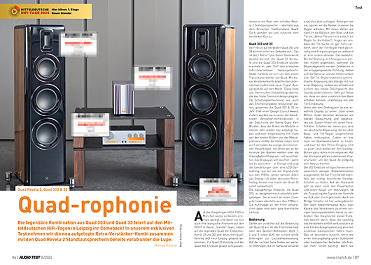 AUDIO TEST Ausgabe 08 2024 Magazin Quad 33 303 Revela 2