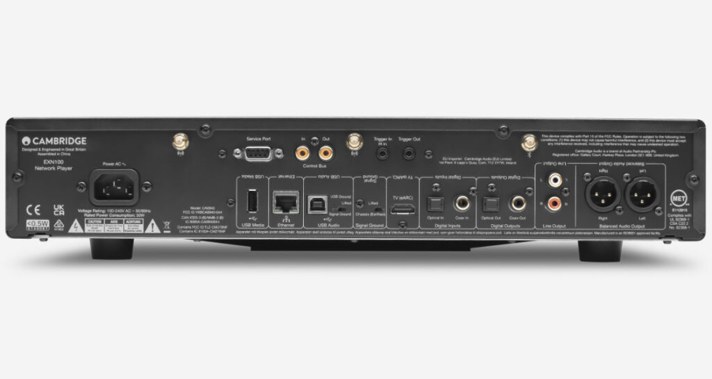 Cambridge Audio EXN100 Streamer Rückseite EX-Serie