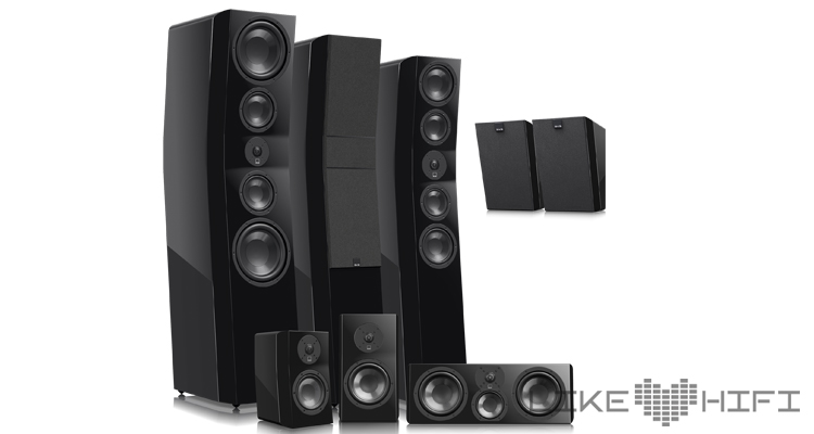 Zusammenstellung der sieben Lautsprecher der Ultra Evolution Serie
