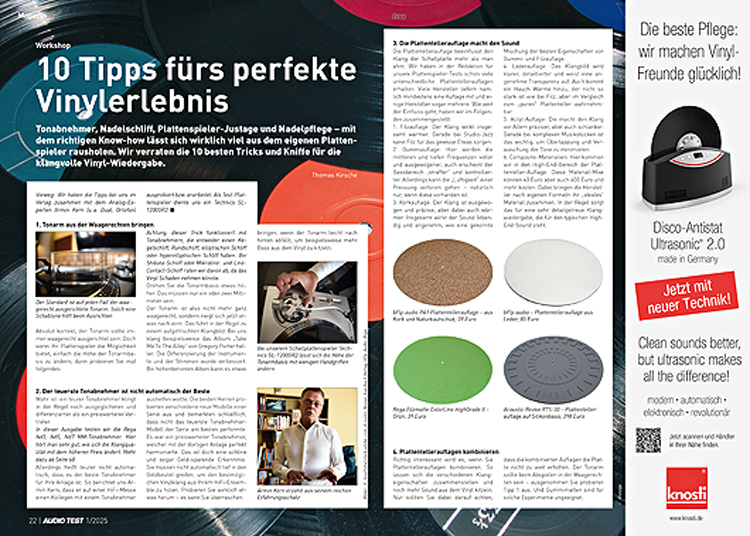 AUDIO TEST Ausgabe 01 2025 Magazin Vinyl Workshop Plattenspieler Vinyl