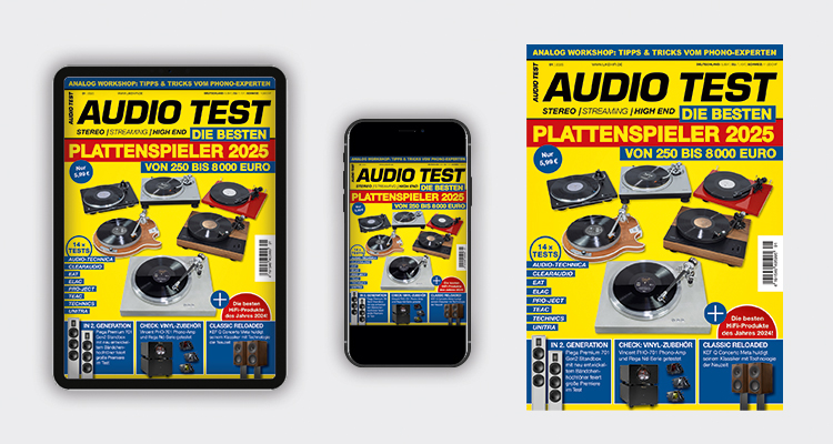 Audio Test Magazin 01 2025 Dezember Januar Plattenspieler HiFi Cover Lautsprecher