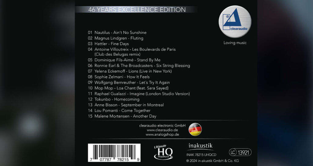 Clearaudio: "46 Years Excellence Edition" Sampler auf Vinyl & CD
