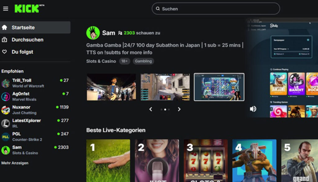 kick streaming platform